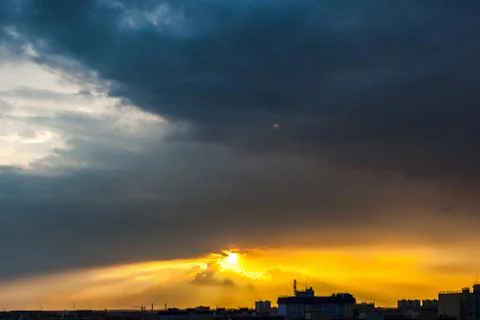 Sunset in the city. Stock Photos