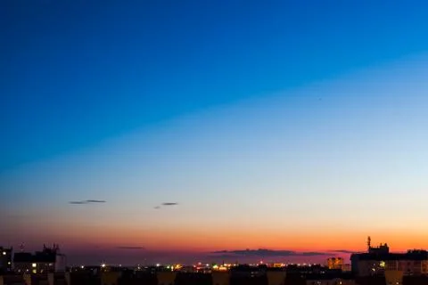 Sunset in the city. Stock Photos