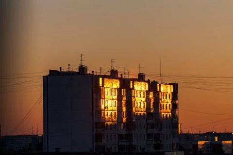 Sunset in the city. Stock Photos