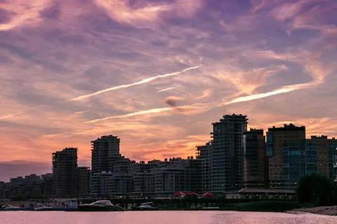 Sunset in the city Stock Photos