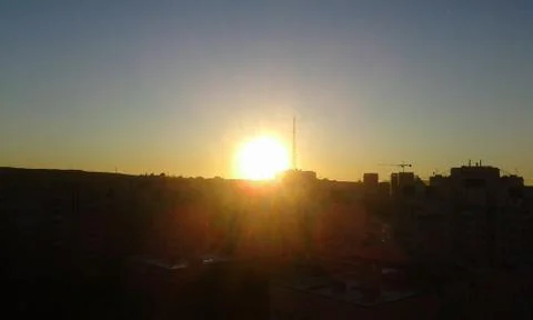 Sunset in the city Stock Photos