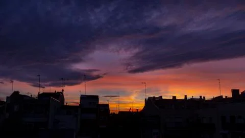 Sunset in the city Stock Photos