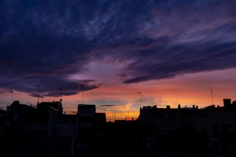 Sunset in the city Stock Photos