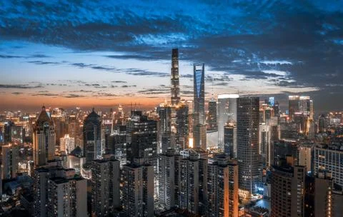 The sunset of  city Foto stock