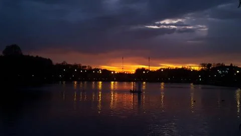 Sunset in the city Foto stock
