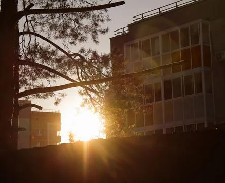 Sunset in the city Stock Photos