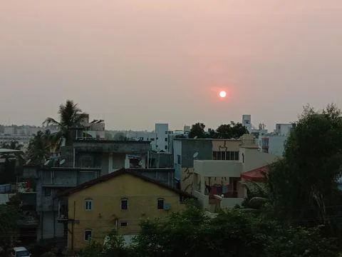 Sunset in City Foto stock