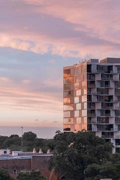 Sunset at the city Stock Photos