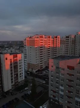 Sunset in the city Foto stock