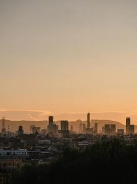 Sunset on the city Stock Photos