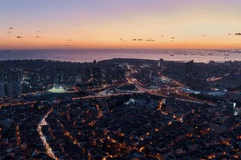 Sunset in the city Foto stock