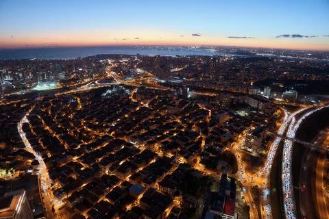 Sunset in the city Foto stock