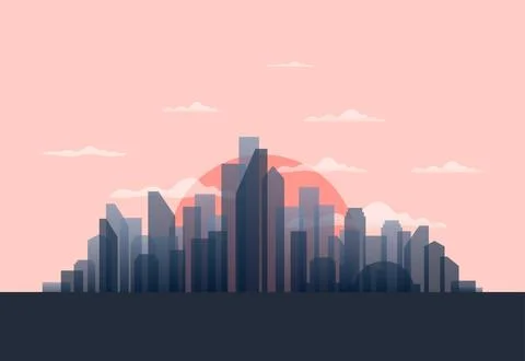 Sunset in the city Stock Photos