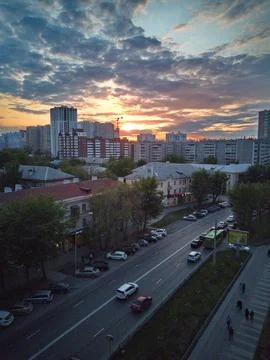 Sunset in the city Stock Photos