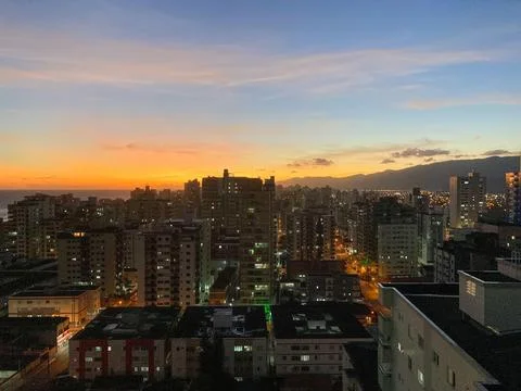 Sunset in the city 스톡 사진