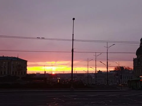Sunset in the city Stock Photos