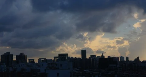 Sunset city skyline Stock Footage 113527511