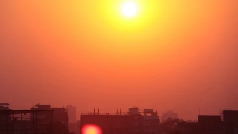 Sunset in city time lapse Stock Footage 99623456
