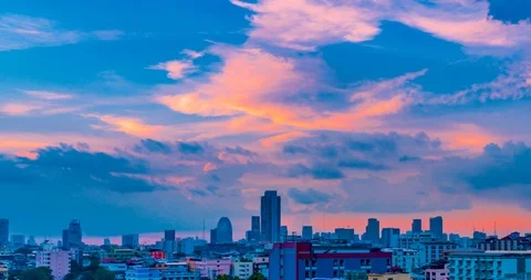 Sunset city Time lapse Stock Footage 100109943