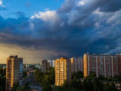 Sunset in the city, timelapse Stock Footage 77170728