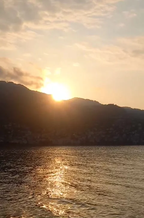 Sunset city view in summer Stock Footage 281243446