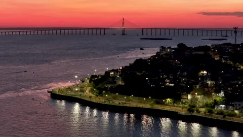 Sunset Cityscape In Manaus In Amazonas Brazil Near Amazon Rainforest. Stock Footage 341800670