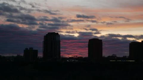 Sunset cityscape Stock Photos