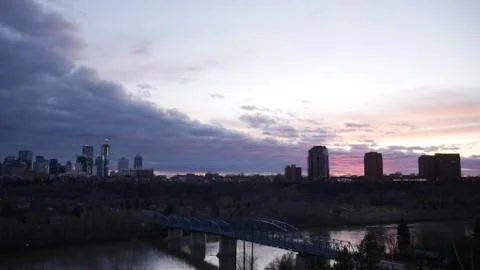 Sunset cityscape Stock Photos