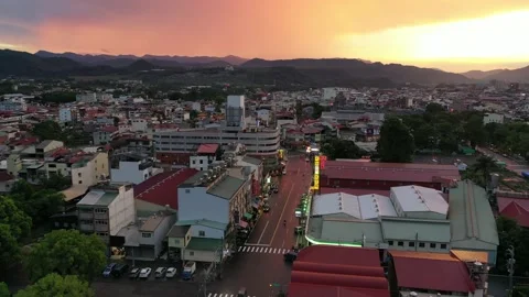 Sunset cityscape of Puli town Stock Footage 140124584