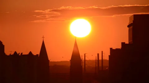Sunset cityscape time lapse Stock Footage 48441748