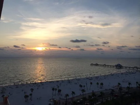 Sunset Clearwater Beach Stock Photos