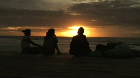 Sunset from a cliff Stock Footage 308426