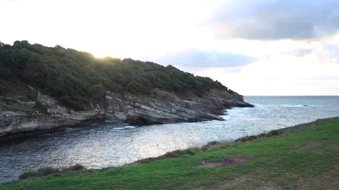 Sunset by the cliff Stock Footage 95977788