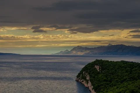 Sunset from cliff Stock Photos