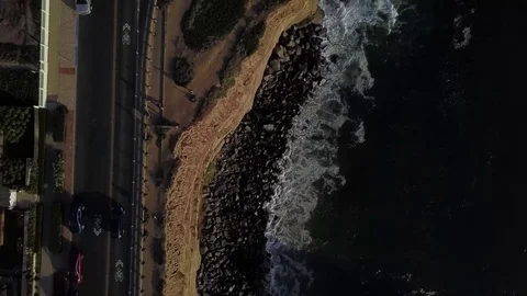 Sunset Cliffs Aerial Overhead Shot, California, HD Stock Footage 109686921