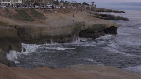 Sunset Cliffs Cloudy Stock Footage 193992755