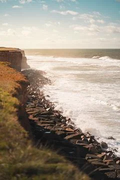 Sunset on cliffs on the coast of Argentina Stock-Fotos