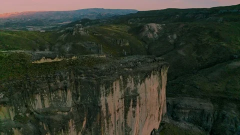 Sunset Cliffs in the Colca Canyon, Andes Mountains Stock Footage 113847941
