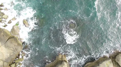 Sunset Cliffs Overhead Drone Footage Stock Footage 62392221