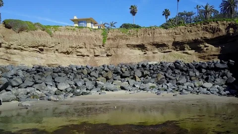 Sunset Cliffs - San Diego - Drone Video Stock Footage
