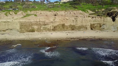 Sunset Cliffs - San Diego - Drone Video Stock Footage