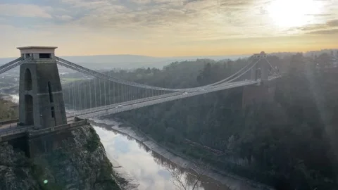 Sunset at Clifton suspension bridge Stock Footage 169476537