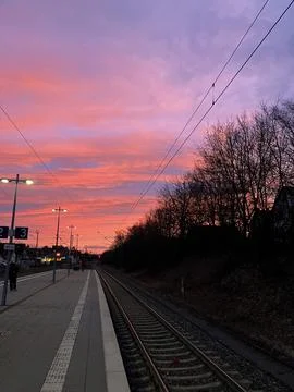 Sunset close to the black forest in Germany Stock Photos
