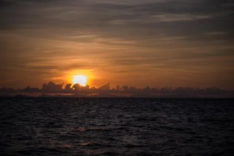 Sunset close to Ko Phi Phi. Stock Photos