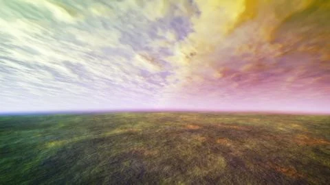 Sunset cloud and grass 스톡 일러스트