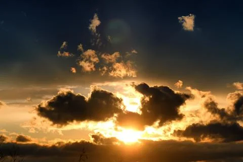 Sunset cloud dark Stock Photos