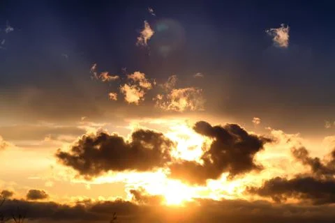 Sunset cloud dark Stock Photos
