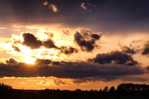 Sunset cloud dark Stock Photos