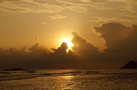 Sunset cloud dog 库存照片