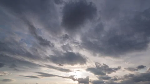 Sunset Cloud Movement Timelapse Over Horizon Stock Footage 309532198